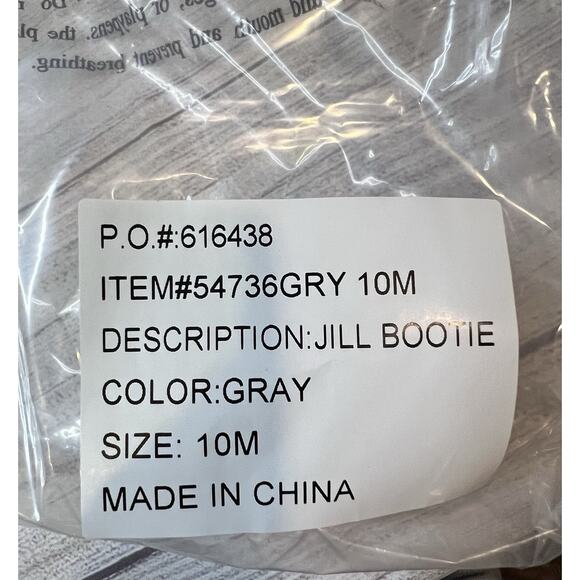 Jill Bootie Gray Women’s Size 10M NWOT Faux Fur Lined Ankle Boots - Picture 6 of 6